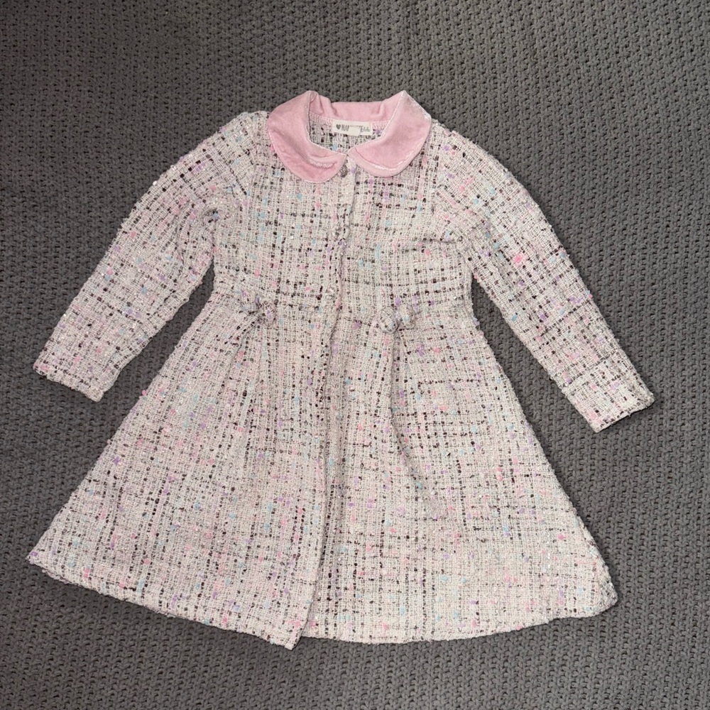 Nanette Lepore Girls Tweed pea coat Jacket Sz. 6